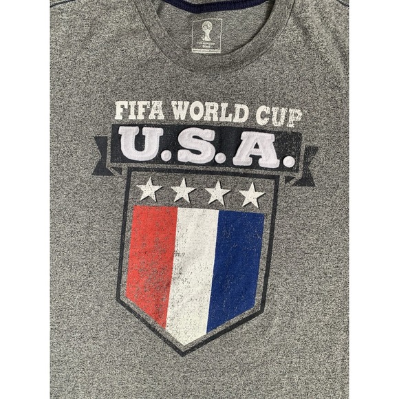 USA‎ FIFA World Cup Brasil 2014 World Cup Grey Gray Men's Tshirt Soccer 2XL XXL - Picture 1 of 5
